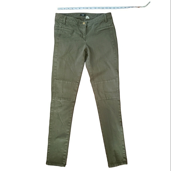 J. Crew Stretch Mid Rise Weathered Green Seam Detailing Skinny Denim Jeans 29 - Picture 13 of 16